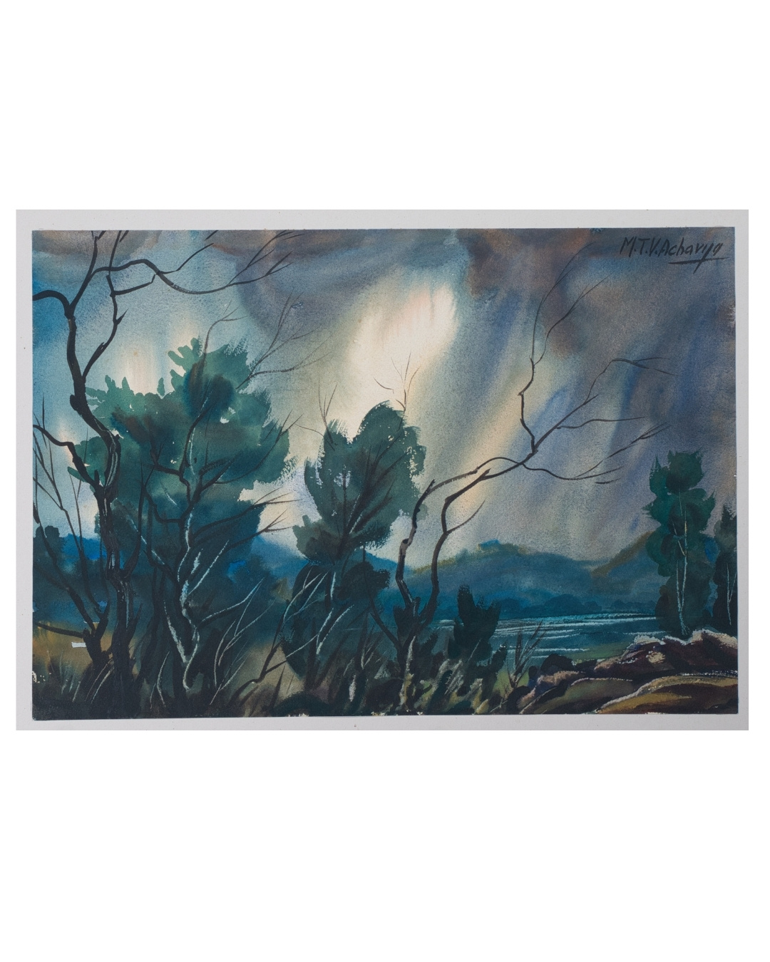 Lake with Rain Light